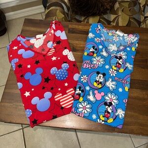 Disney Scrub Medical Nursing Pediatrician Tops Sz Small Mickey Minnie Cute Lot